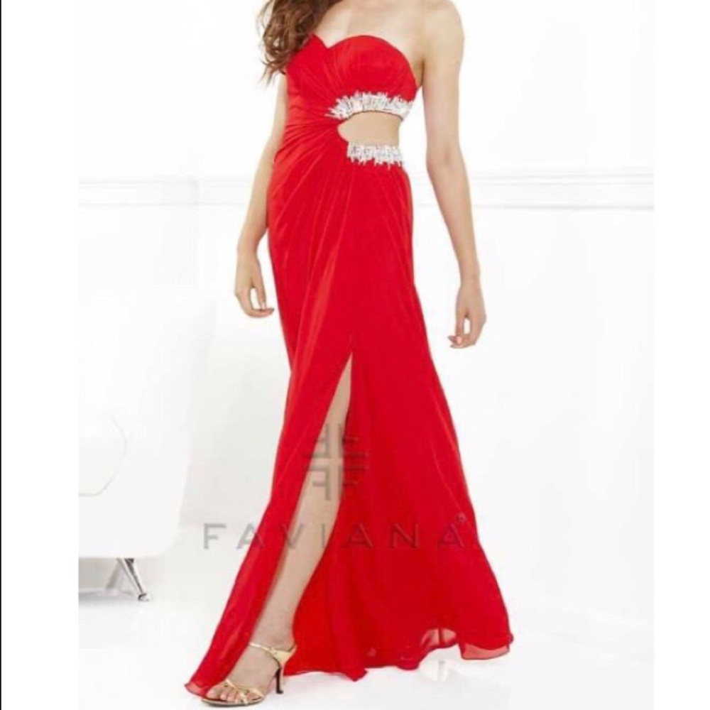 Red Faviana Prom Dress